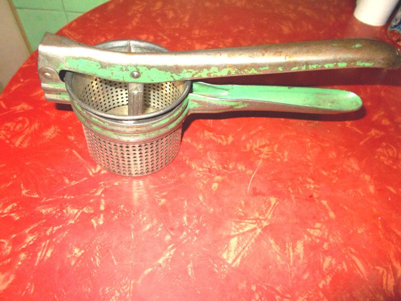 2-Vintage-Metal Potato Ricer's RED/GREEN- Grandmothers Estate