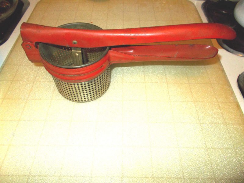 2-Vintage-Metal Potato Ricer's RED/GREEN- Grandmothers Estate