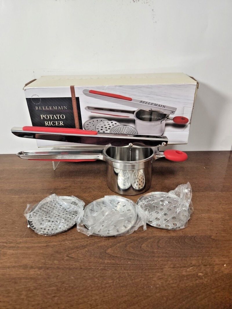 NIB BELLEMAIN POTATO RICER - STAINLESS STEEL - THREE DISCS