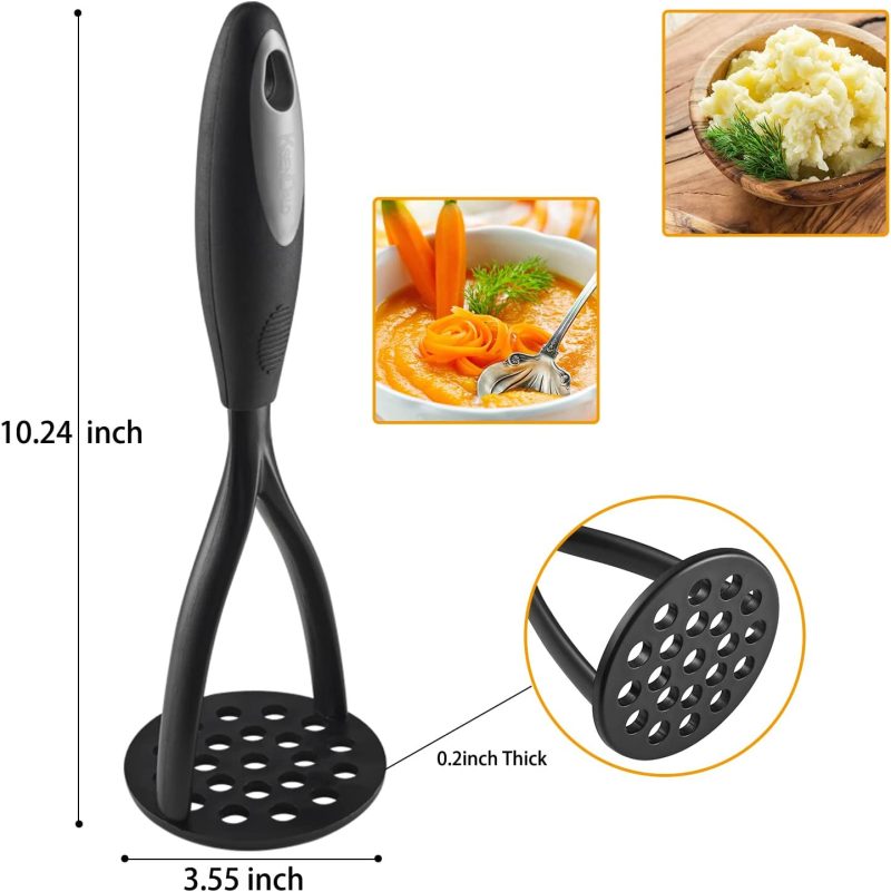 Nylon Potato Masher Thick Nonstick European Food Masher Rubber Wrapped Handle