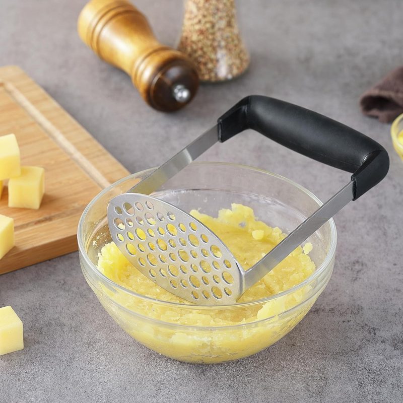 Stainless Steel Fruits Potatoes Masher With Ergonomic Handle Kitchen Tool