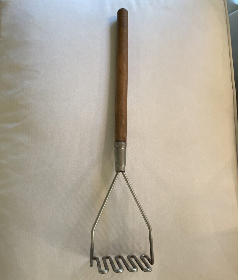 Vintage Extra Large Potato Masher W/ Wood Handle 20"