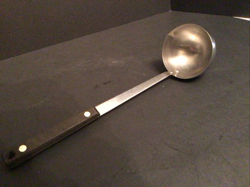 Vintage Flint Arrowhead Stainless Steel Soup Ladle Spoon 9 1/2" Bakelite Handle