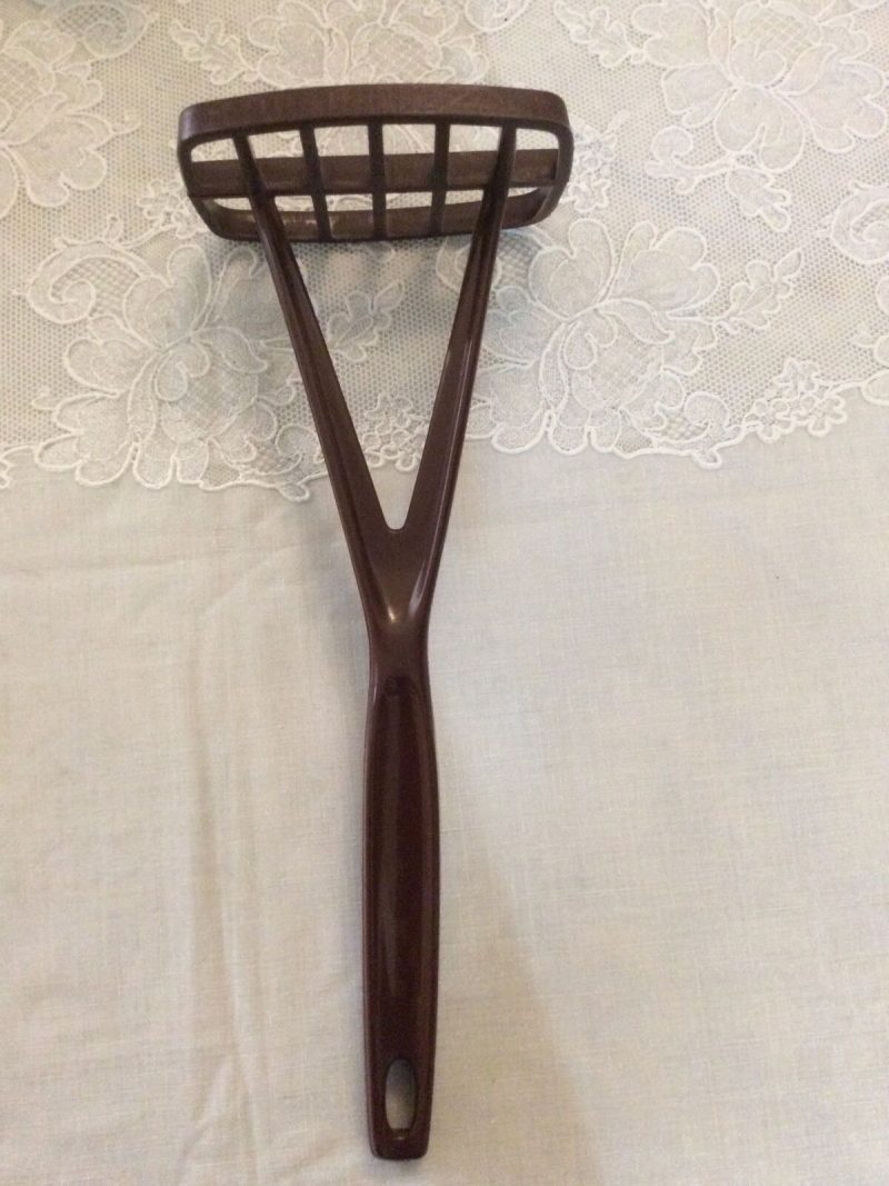 Vintage MCM FOLEY Nylon Brown Potato Masher 9.5”