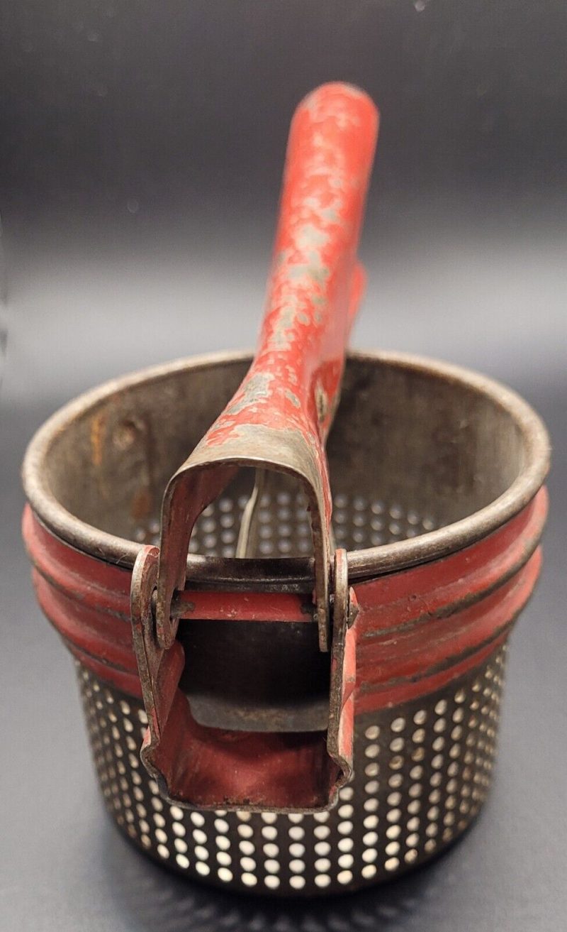 Vintage Red Handled Potato Ricer Great Display Piece 11"