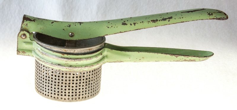 Vintage Ricer Handy Things 11 X 4" Shabby Chippy Green Vintage Kitchen