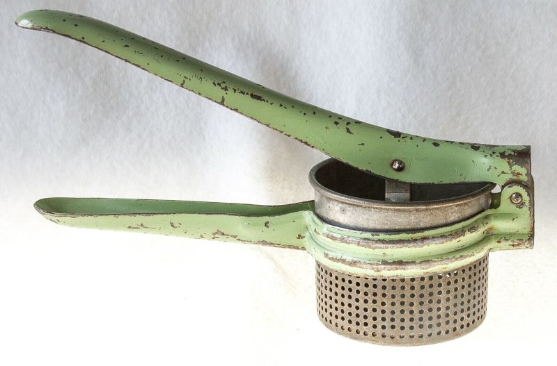 Vintage Ricer Handy Things 11 X 4" Shabby Chippy Green Vintage Kitchen