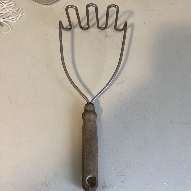 Vintage Wooden Handle Potato Masher Smasher